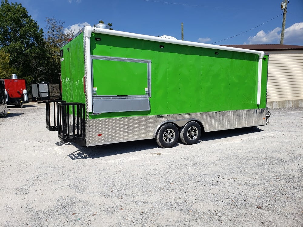 8.5' x 22' Lime Green Food Concession Trailer