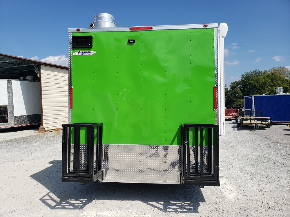 8.5' x 22' Lime Green Food Concession Trailer