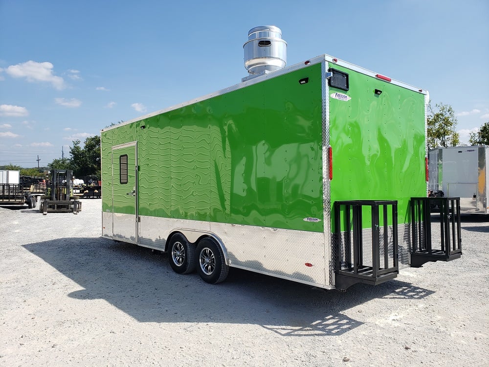 8.5' x 22' Lime Green Food Concession Trailer