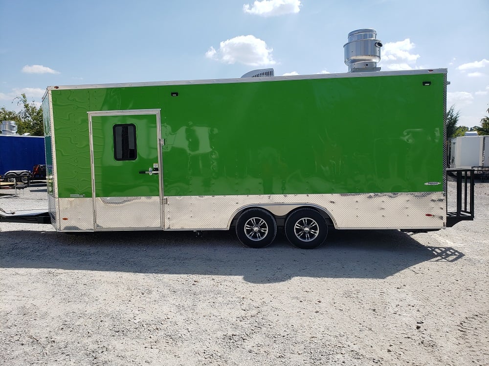 8.5' x 22' Lime Green Food Concession Trailer