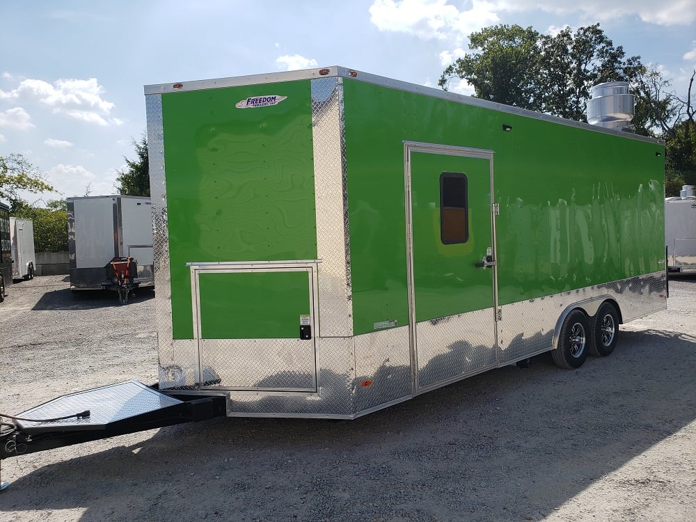 8.5' x 22' Lime Green Food Concession Trailer