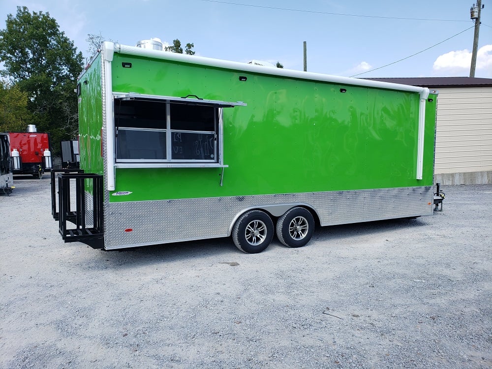 8.5' x 22' Lime Green Food Concession Trailer