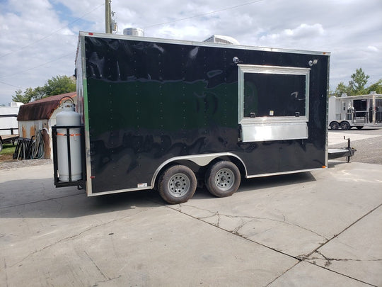 8.5 x 16 Black Concession Food Trailer