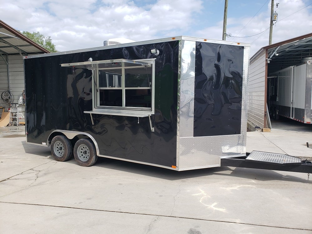 8.5 x 16 Black Concession Food Trailer