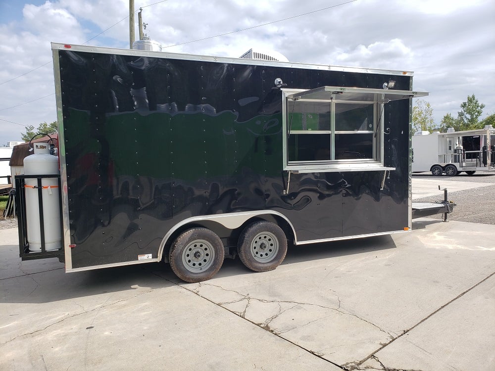 8.5 x 16 Black Concession Food Trailer