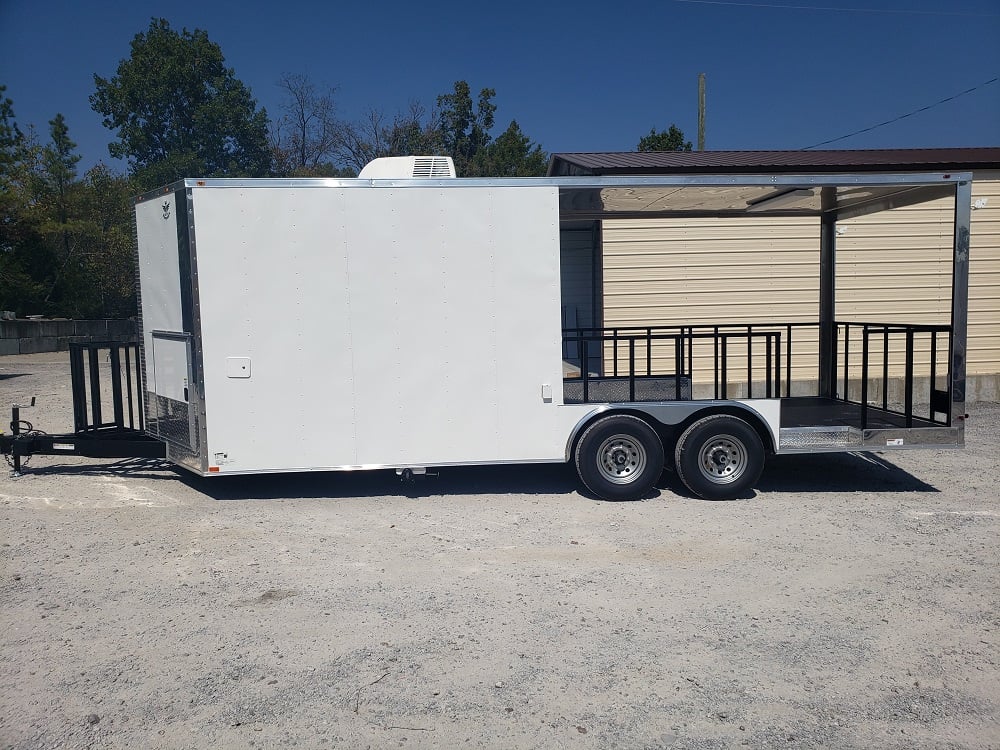 8.5 x 22 White Porch Style Concession Food Trailer