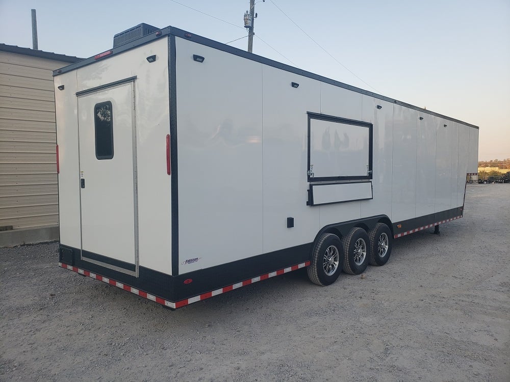 8.5' x 40' White Gooseneck Concession Food Trailer With Appliances