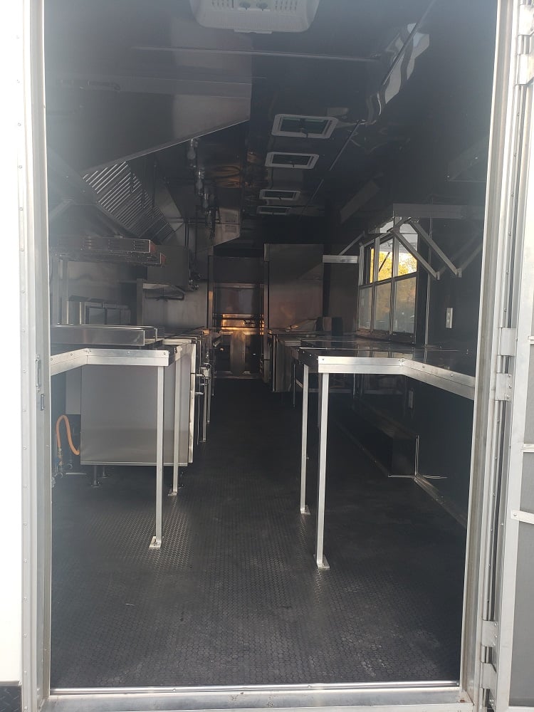 8.5' x 40' White Gooseneck Concession Food Trailer With Appliances