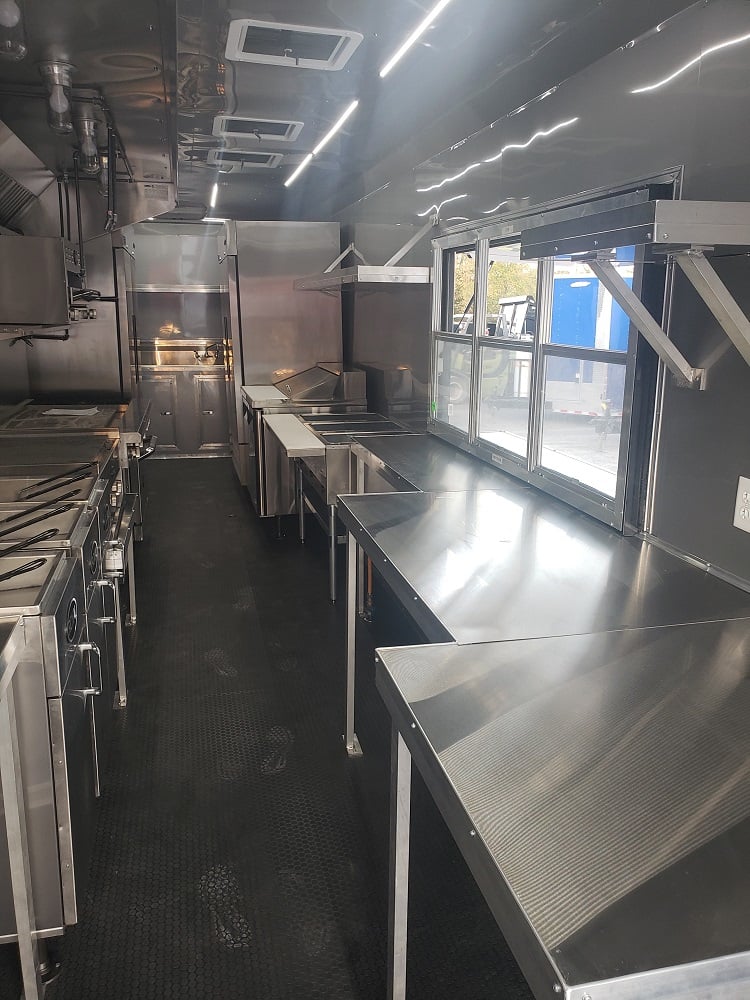 8.5' x 40' White Gooseneck Concession Food Trailer With Appliances