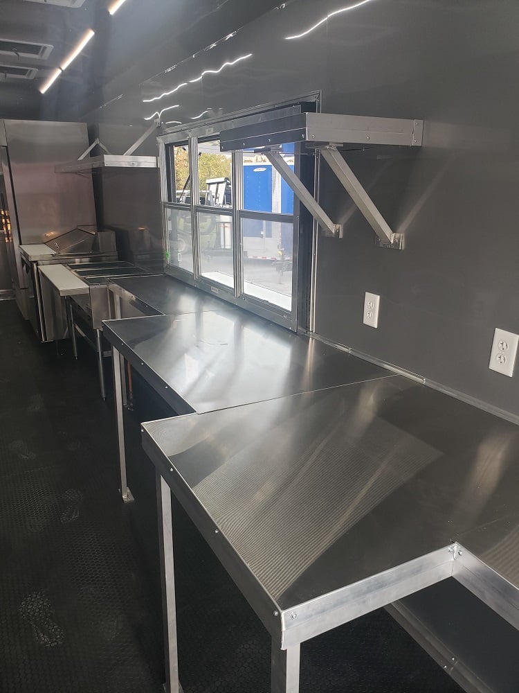 8.5' x 40' White Gooseneck Concession Food Trailer With Appliances