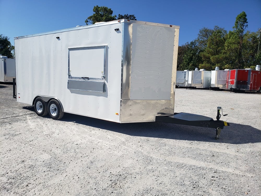 8.5' x 18' White Concession Food Trailer