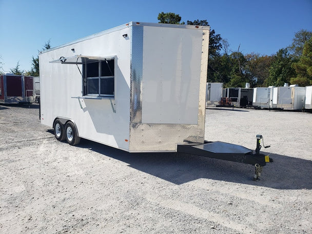 8.5' x 18' White Concession Food Trailer