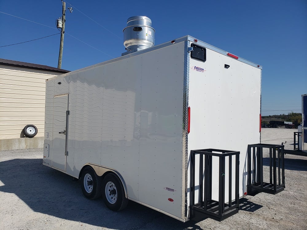 8.5' x 18' White Concession Food Trailer