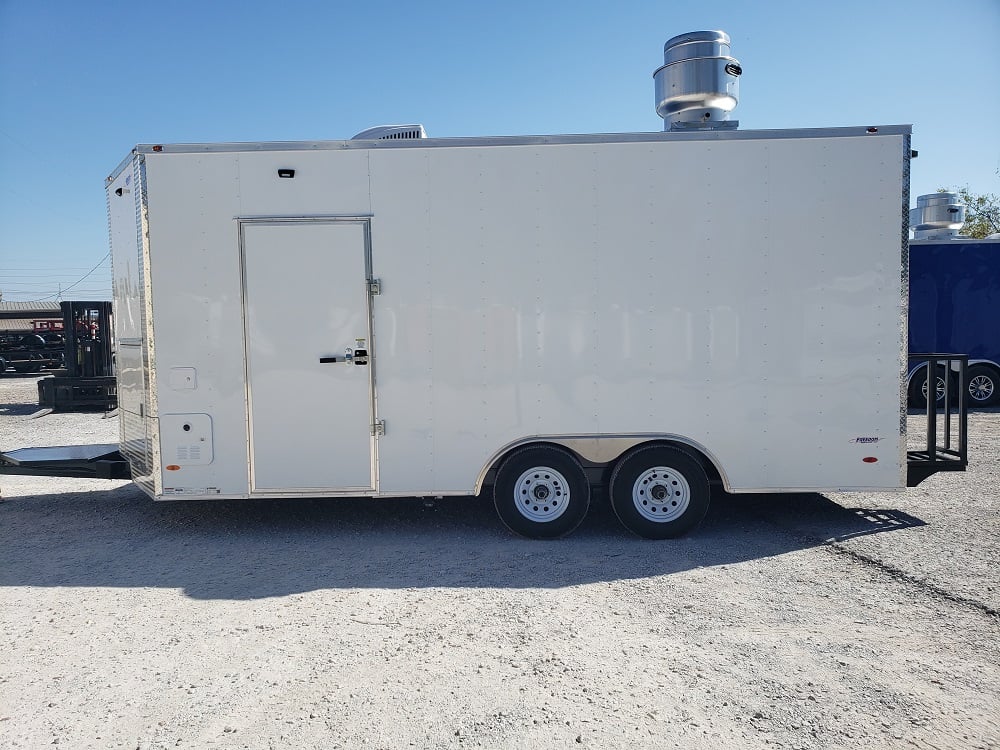 8.5' x 18' White Concession Food Trailer