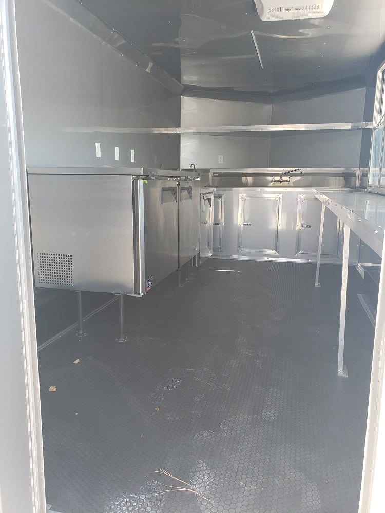 8.5' x 16' White Catering Concession Food Trailer With Appliances