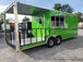 8.5' x 24' Lime Green Porch Style Concession Trailer with Restroom