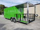 8.5' x 24' Lime Green Porch Style Concession Trailer with Restroom