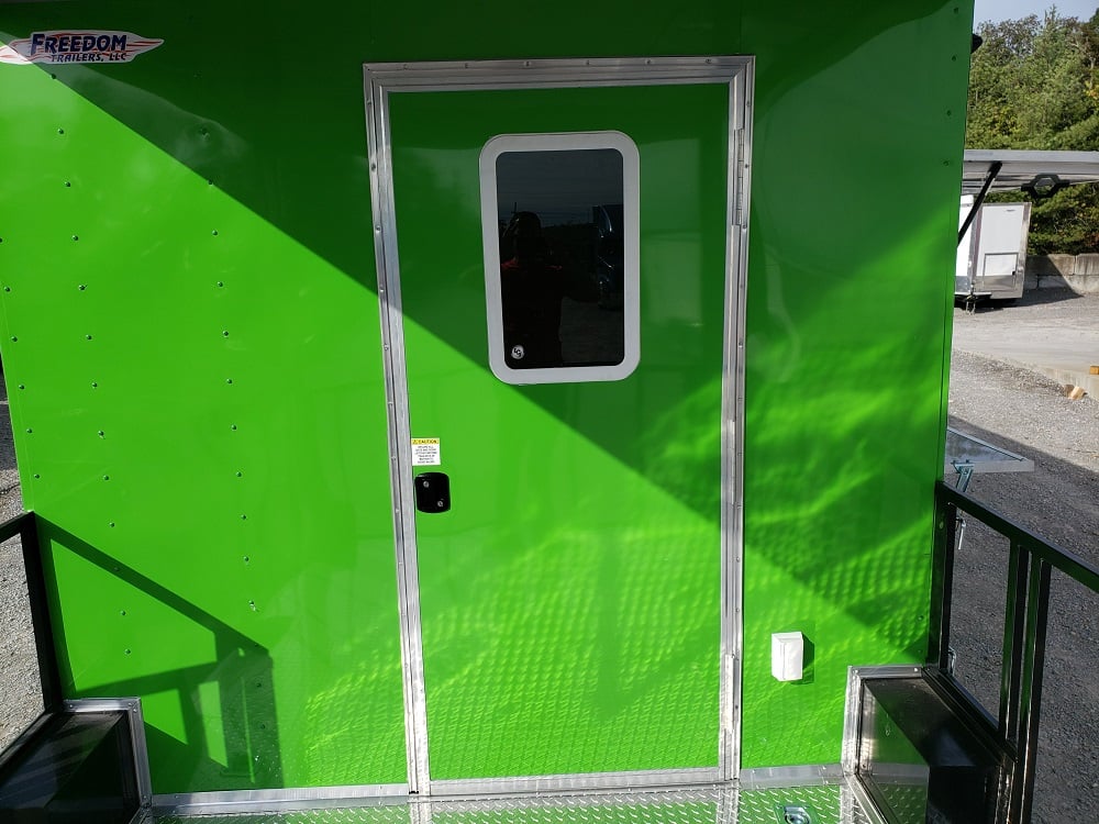 8.5' x 24' Lime Green Porch Style Concession Trailer with Restroom