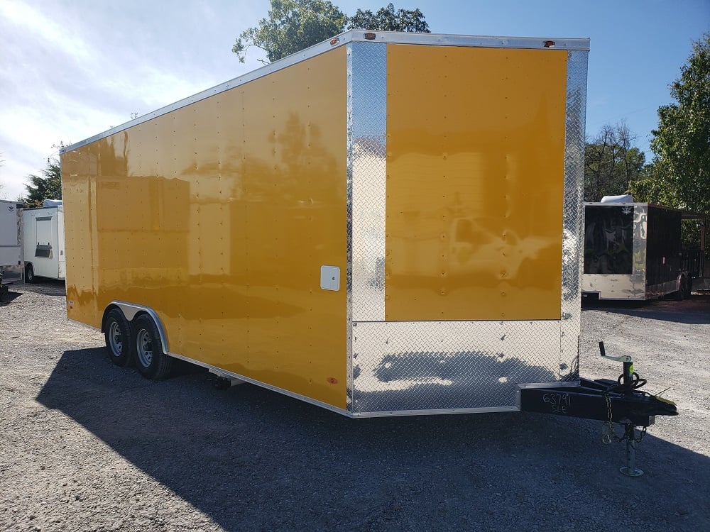 8.5' X 20' Yellow Food Catering Concession Trailer