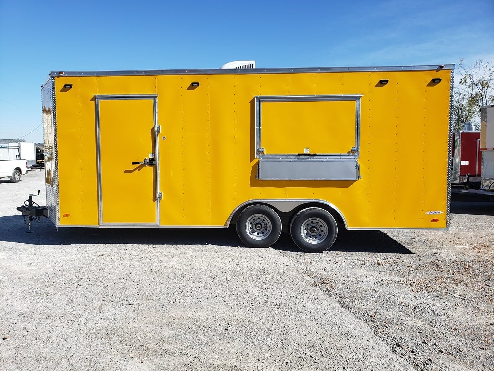 8.5' X 20' Yellow Food Catering Concession Trailer