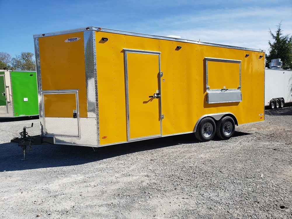 8.5' X 20' Yellow Food Catering Concession Trailer