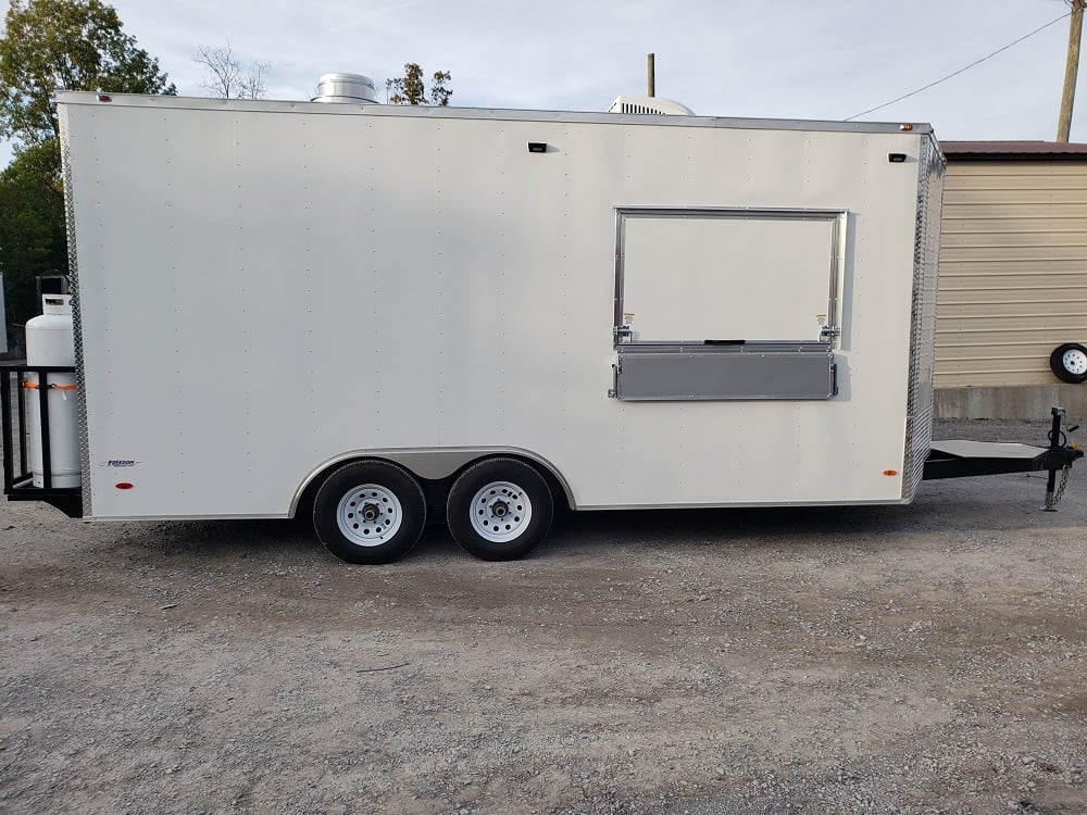 8.5' x 18' White Concession Food Trailer with Appliances