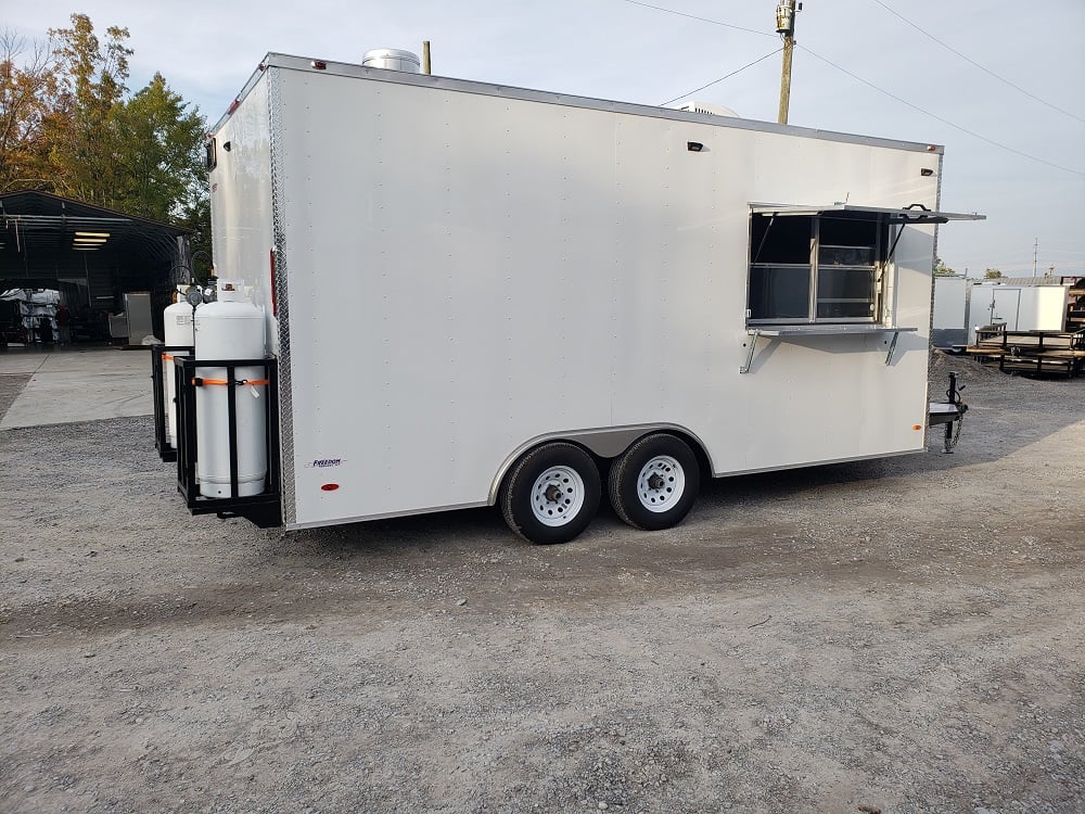 8.5' x 18' White Concession Food Trailer with Appliances