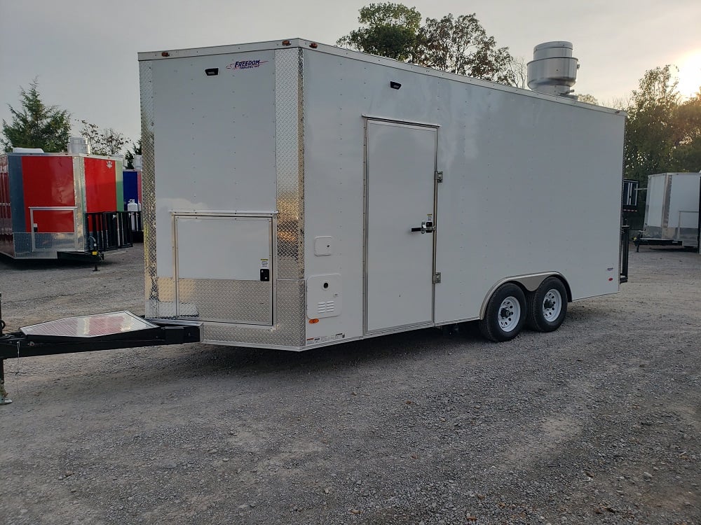 8.5' x 18' White Concession Food Trailer with Appliances