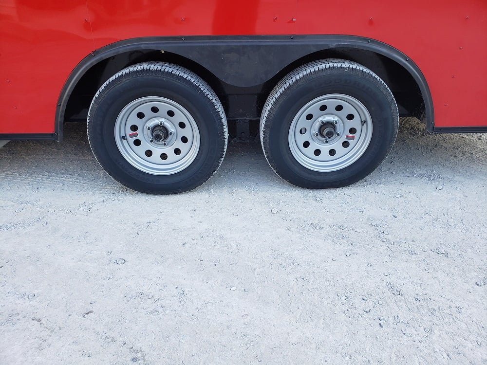 8.5' x 17' Red Food Concessions Trailer