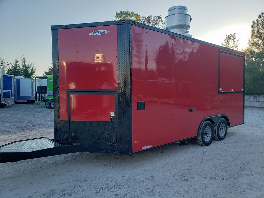 8.5' x 17' Red Food Concessions Trailer