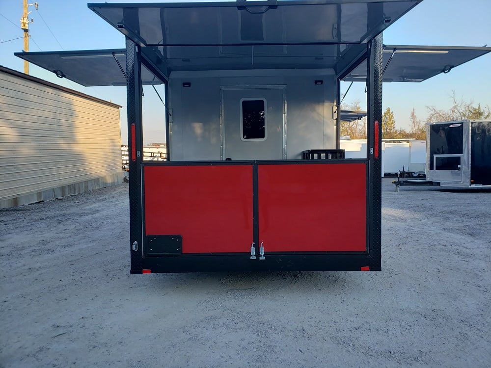 8.5' x 17' Red Food Concessions Trailer