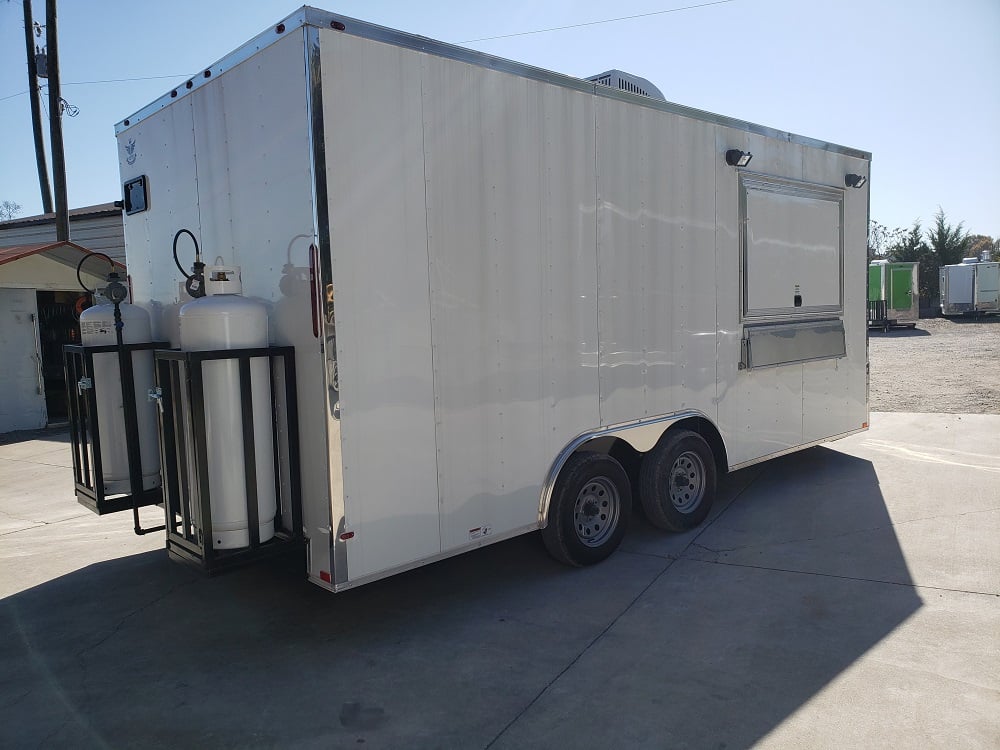 8.5' x 18' White Concession Food Trailer With Appliances