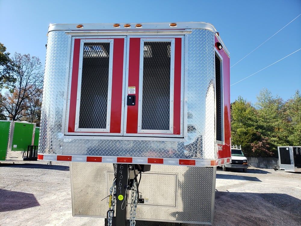 8.5' x 27' Victory Red Gooseneck Concession Food Trailer