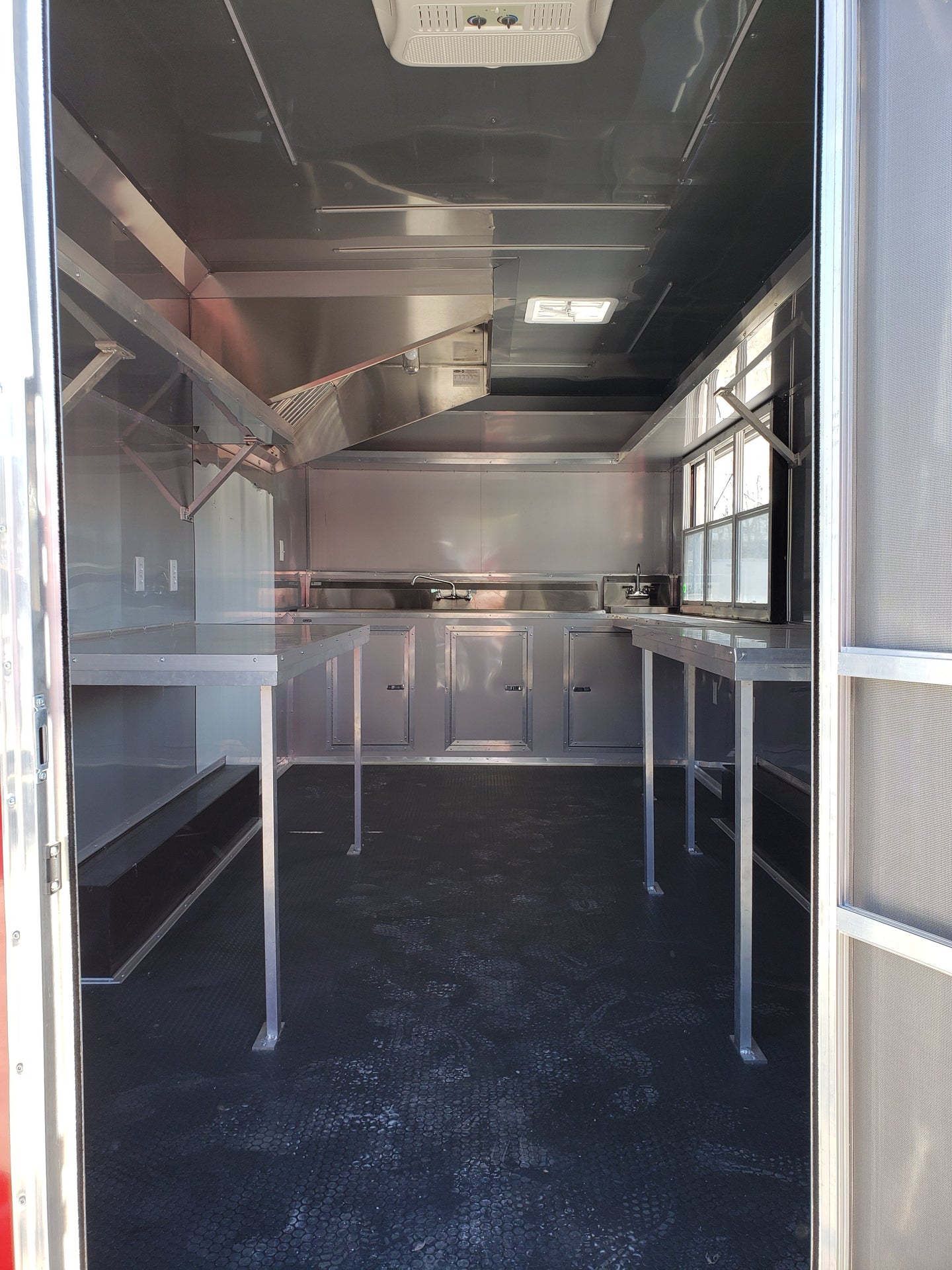 8.5' x 27' Victory Red Gooseneck Concession Food Trailer