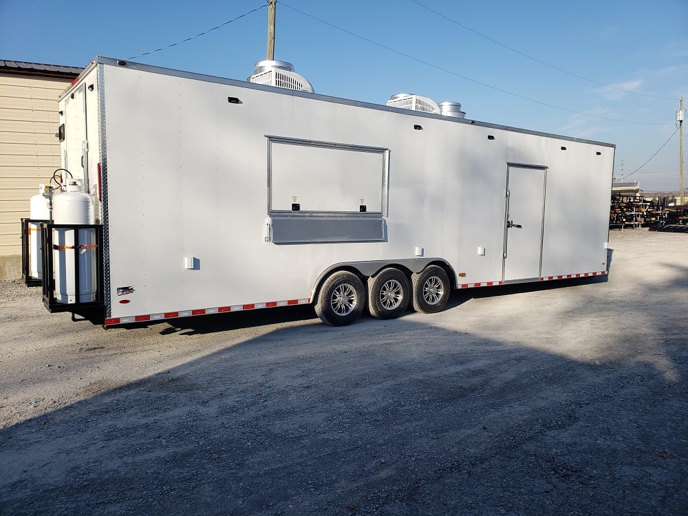 8.5' x 32' White Vending Concession Food Trailer With Appliances