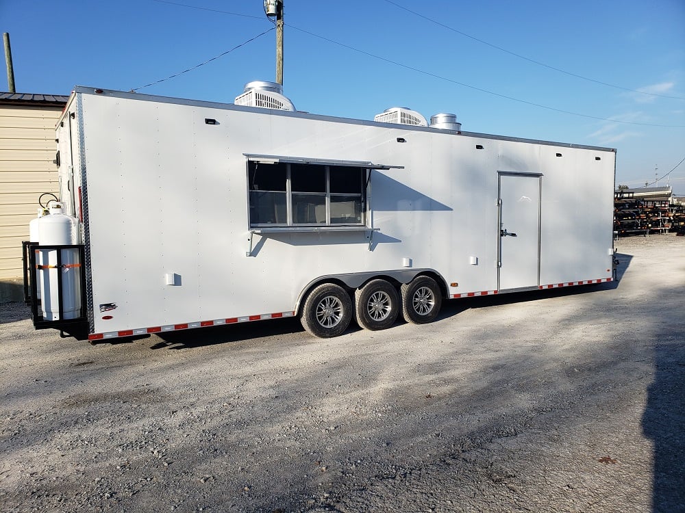 8.5' x 32' White Vending Concession Food Trailer With Appliances