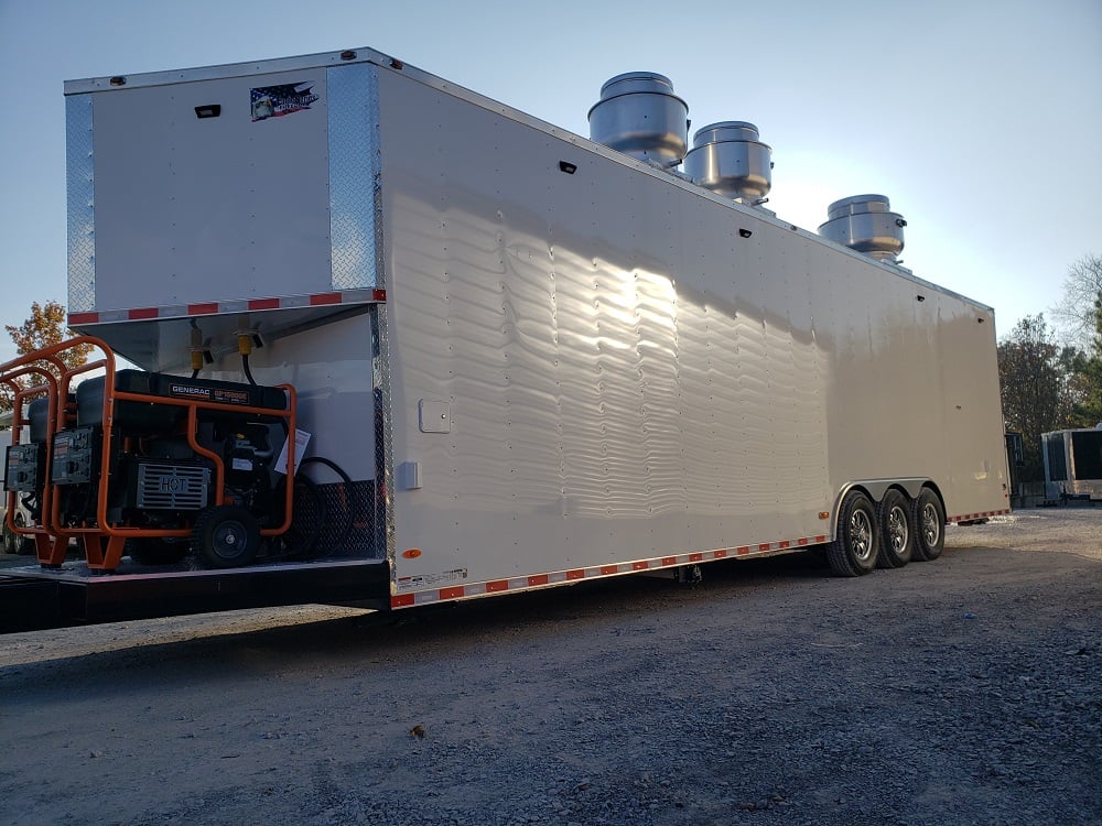 8.5' x 32' White Vending Concession Food Trailer With Appliances