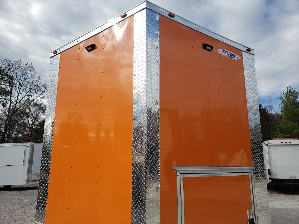 8.5 x 20 Orange V Nose Food Concession Trailer