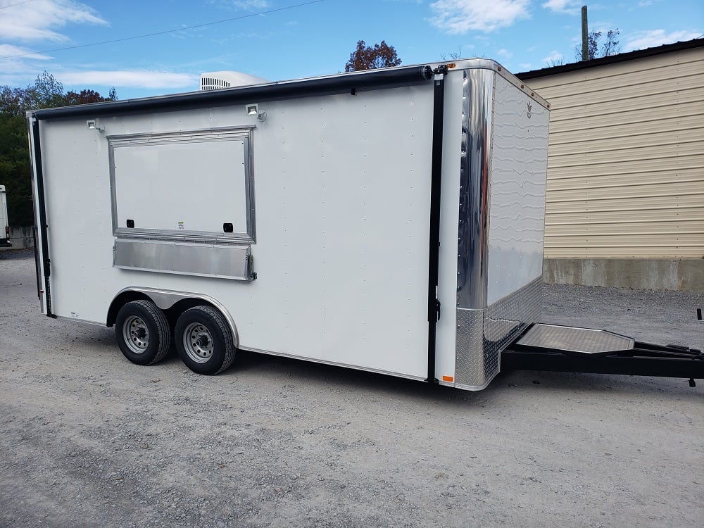 8.5' x 18' White Concession Food Trailer