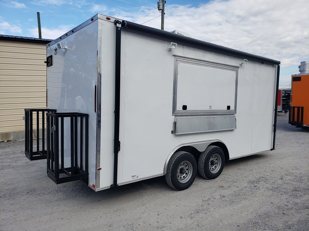 8.5' x 18' White Concession Food Trailer