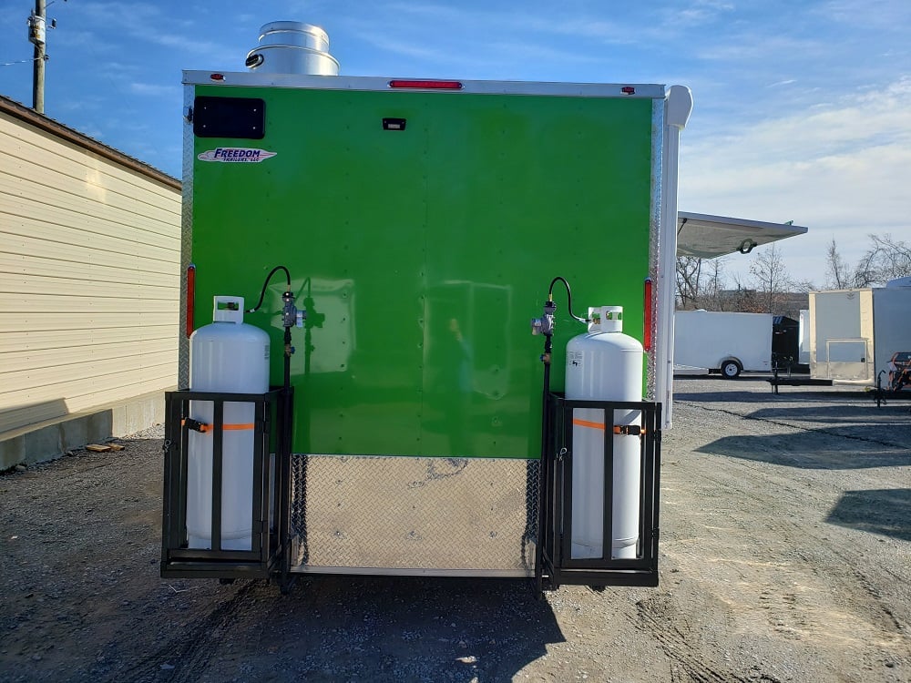 8.5 x 22 Lime Green Concession Food Trailer w Appliances