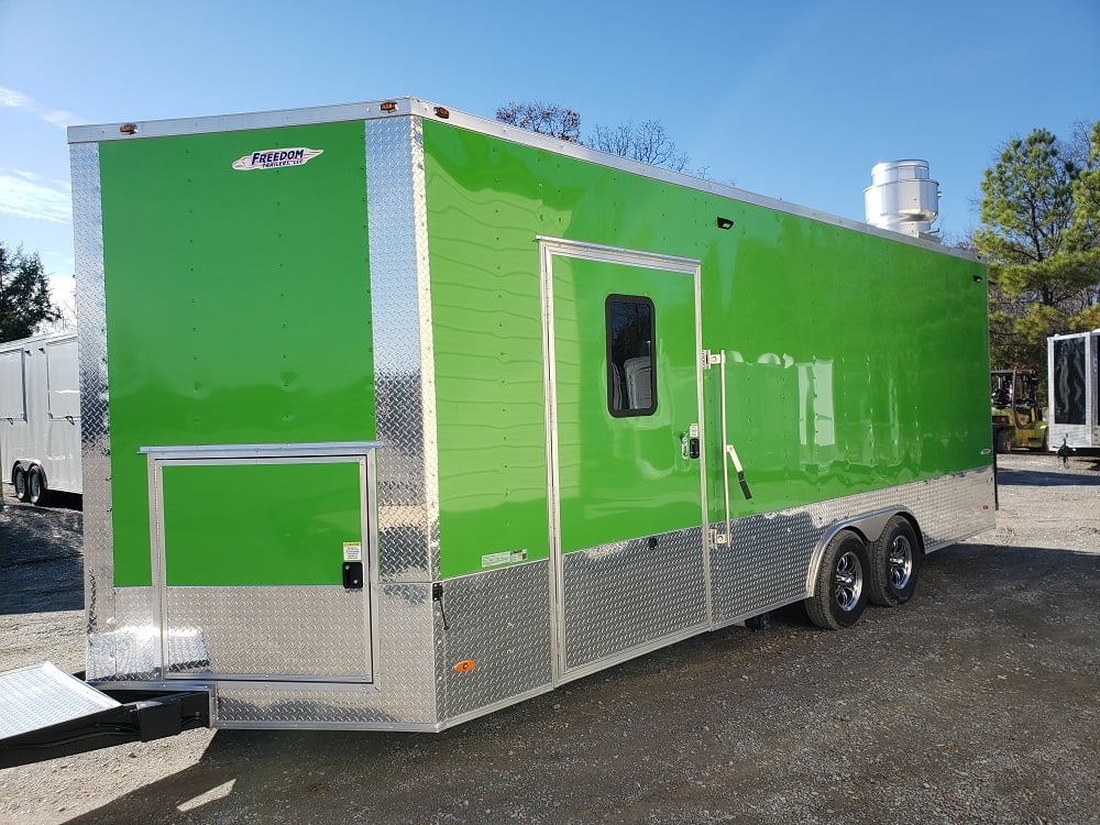 8.5 x 22 Lime Green Concession Food Trailer w Appliances