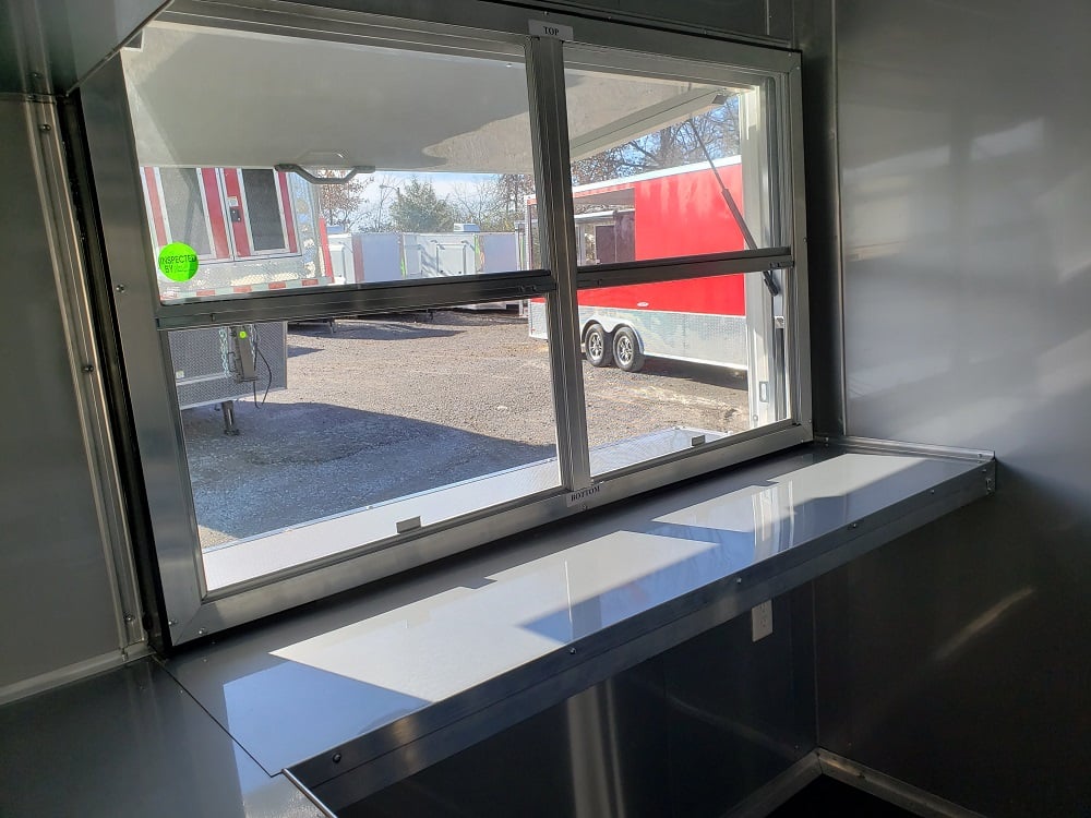 8.5 x 22 Lime Green Concession Food Trailer w Appliances