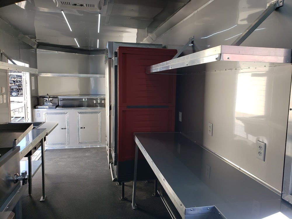 8.5 x 22 Lime Green Concession Food Trailer w Appliances