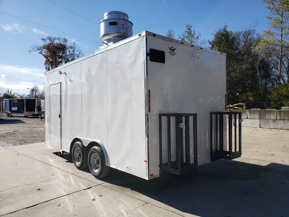 8.5' x 18' White Concession Food Trailer