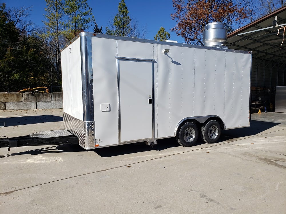 8.5' x 18' White Concession Food Trailer