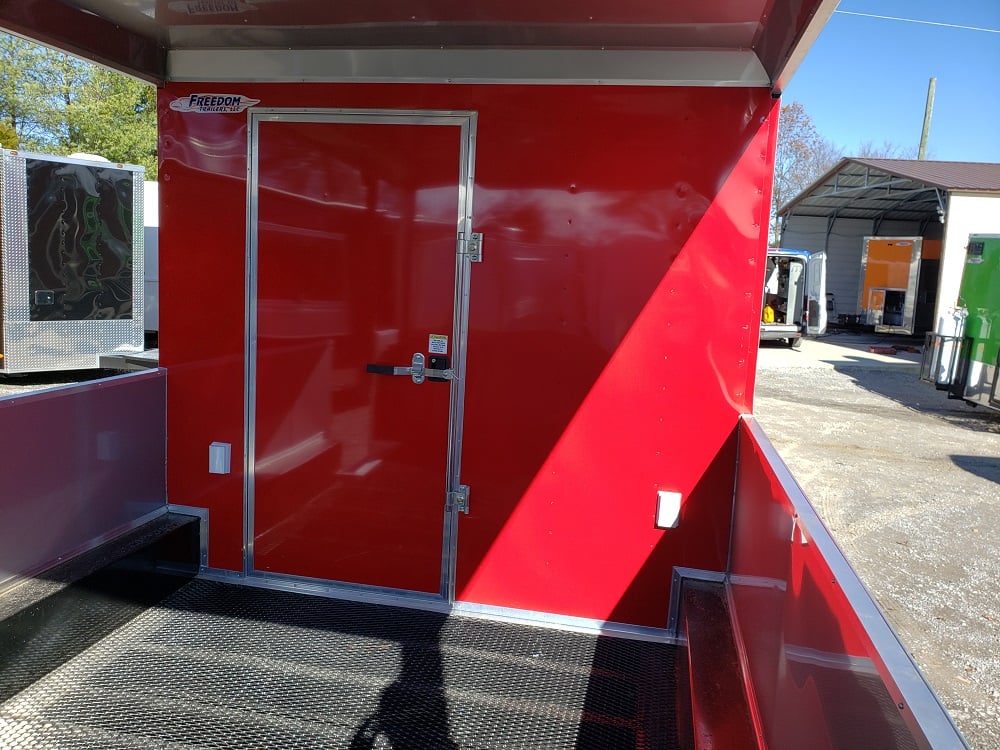 8.5 x 24 Red Porch Style Food Concession Trailer