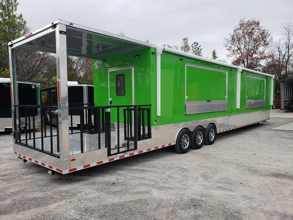 8.5 x 53 Gooseneck Lime Green Food Concession Trailer