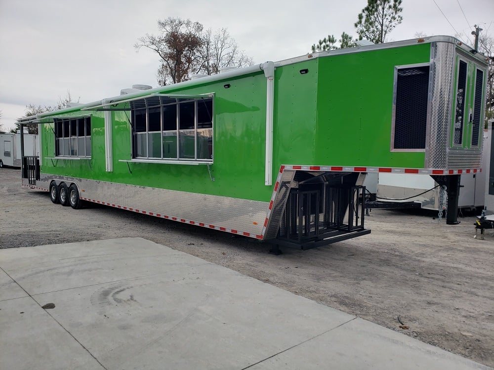 8.5 x 53 Gooseneck Lime Green Food Concession Trailer