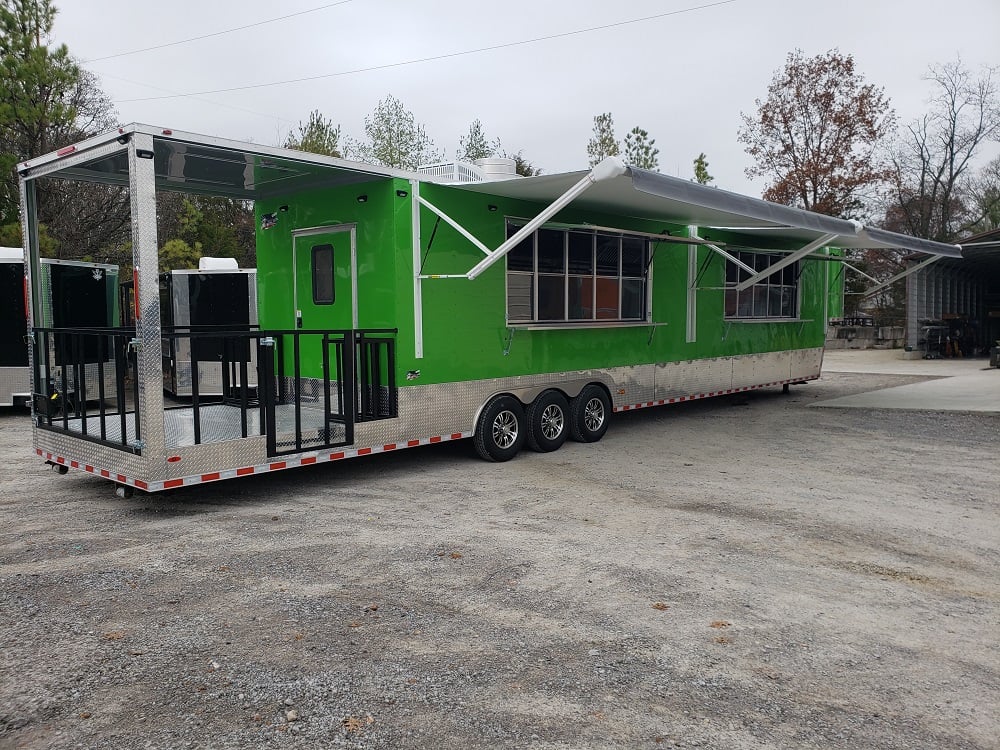 8.5 x 53 Gooseneck Lime Green Food Concession Trailer